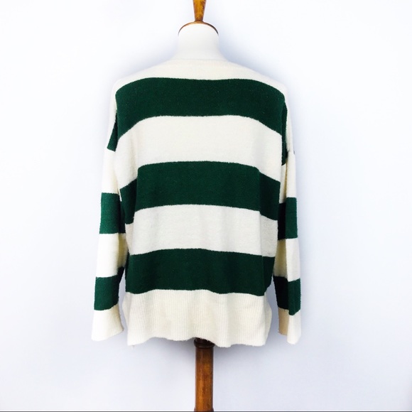 POL HI Low Striped Pullover Boxy Relaxed Fit Sweater Large - Picture 3 of 8